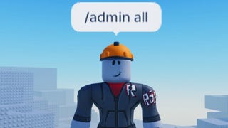 A character in the Roblox game Admin RNG using a command.