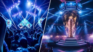 Custom header image with evo 2024 and esports world cup press images spliced together