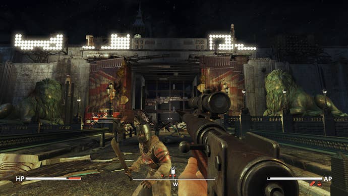A battle on Westminster bridge in Fallout: London.